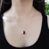 Sterling Silver Red Zircon Pomegranate Pendant