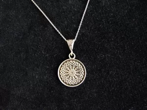 Silver Pendant Wheel of Eternity, Armenian Symbol