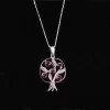 Sterling Silver Pomegranate with Leaves Pendant