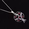 Sterling Silver Pomegranate with Leaves Pendant