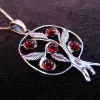 Sterling Silver Pomegranate with Leaves Pendant