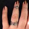 Double Rings Sterling Silver 925, Chain Linked, Adjustable Multi-Finger Rings