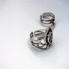 Double Rings Ethnic Style, Chains Linked, Silver Adjustable Multi-Finger Rings