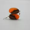 Apricot Wood Earrings, Silver 925