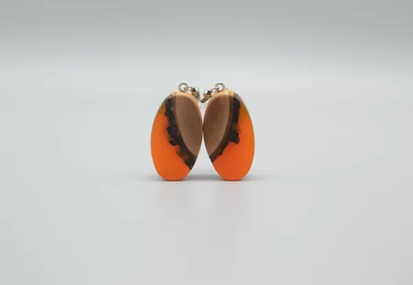 Apricot Wood Earrings, Silver 925