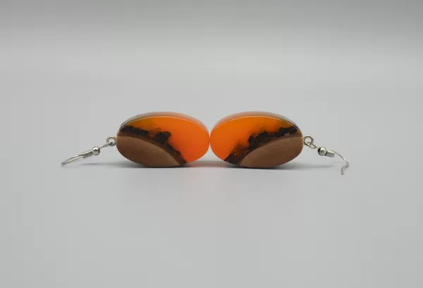 Apricot Wood Earrings, Silver 925