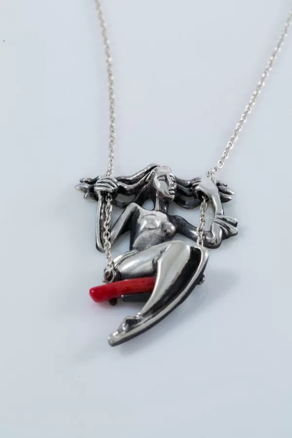 Sterling Silver Swinging Girl Necklace