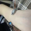 Dragon Cuff Bracelet, Silver and Leather