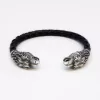 Griffin Cuff Bracelet, Sterling Silver and Leather