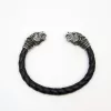 Griffin Cuff Bracelet, Sterling Silver and Leather