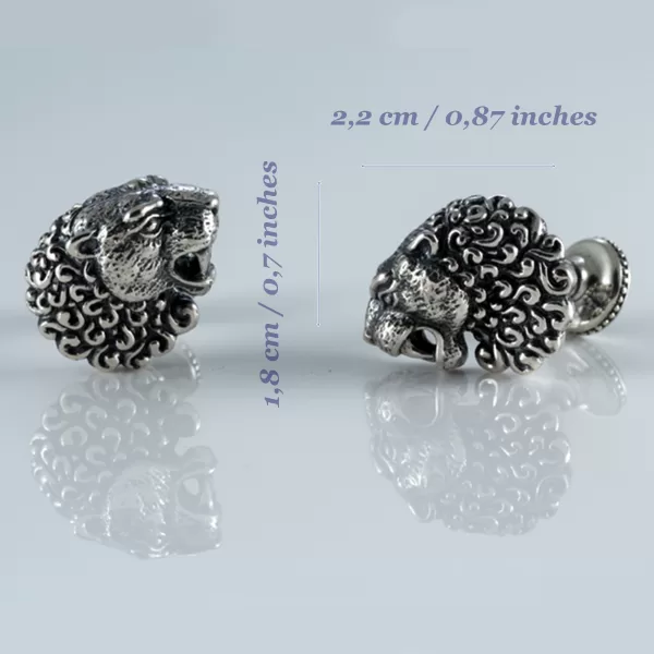 Silver Men's Lion Cufflinks