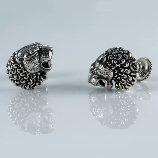 Silver Men's Lion Cufflinks