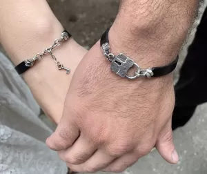 Lock and Key Bracelets for Couple (Set of 2)