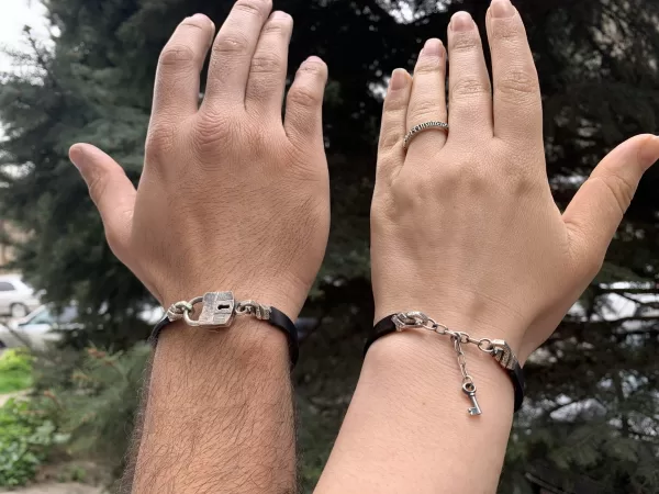 Lock and Key Bracelets for Couple (Set of 2)