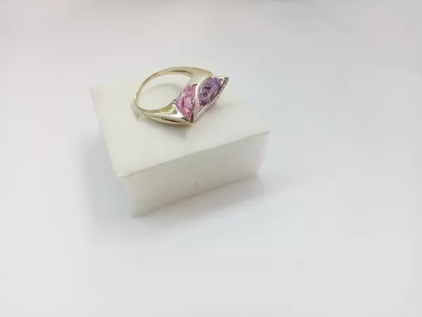 Ring with moving stones, Sterling Silver 925, Rotating Large Zircons