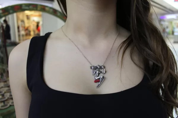 Sterling Silver Swinging Girl Necklace