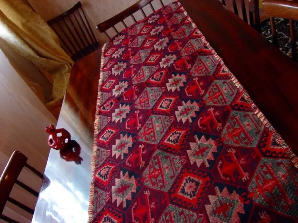 Armenian Carpet Ornament  Table Runner and Two Coasters