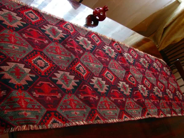 Armenian Carpet Ornament  Table Runner and Two Coasters