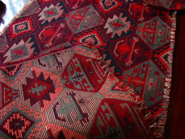 Armenian Carpet Ornament  Table Runner and Two Coasters