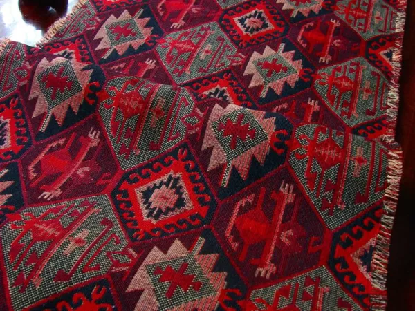 Armenian Carpet Ornament  Table Runner and Two Coasters