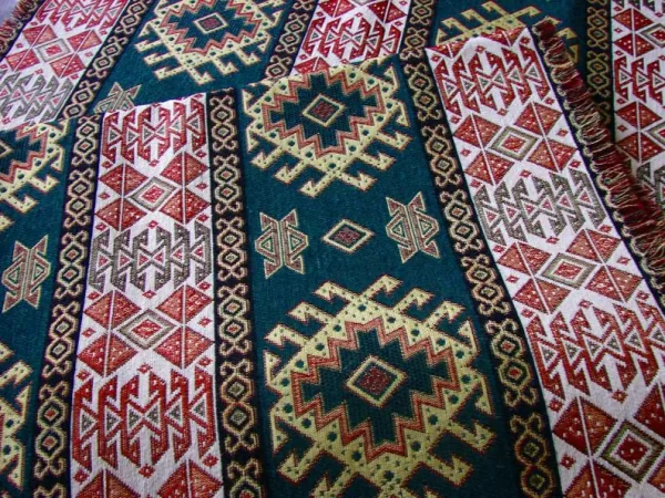 Armenian Carpet Ornament Table Runner with Two Coasters