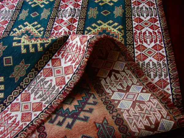 Armenian Carpet Ornament Table Runner with Two Coasters