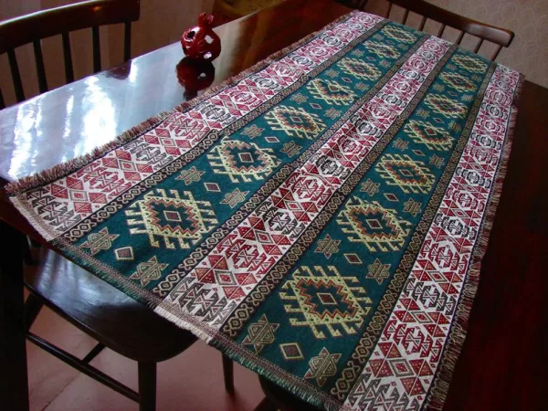 Armenian Carpet Ornament Table Runner with Two Coasters