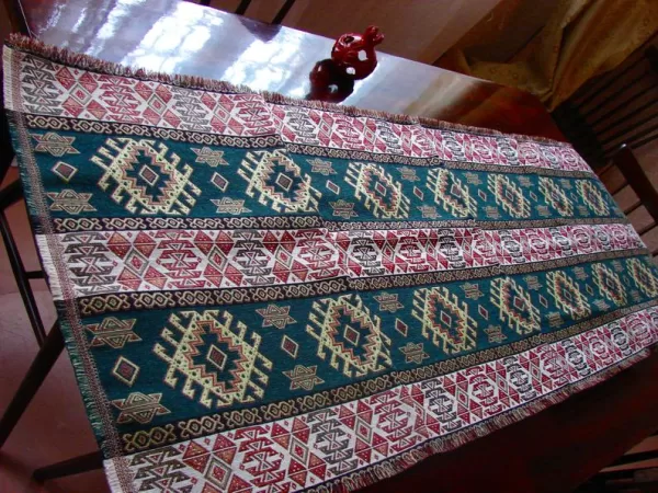 Armenian Carpet Ornament Table Runner with Two Coasters