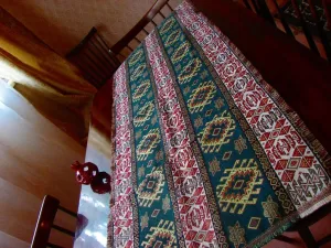 Armenian Carpet Ornament Table Runner with Two Coasters