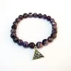 Purple Amethyst Bracelet with Silver Charm