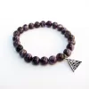 Purple Amethyst Bracelet with Silver Charm