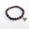 Purple Amethyst Bracelet with Silver Charm