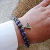 Purple Amethyst Bracelet with Silver Charm