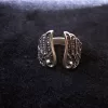 Silver Ring Angel Wings, Adjustable Ring