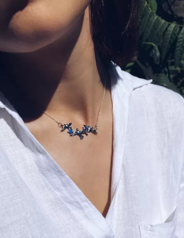 Sterling Silver Birds Necklace