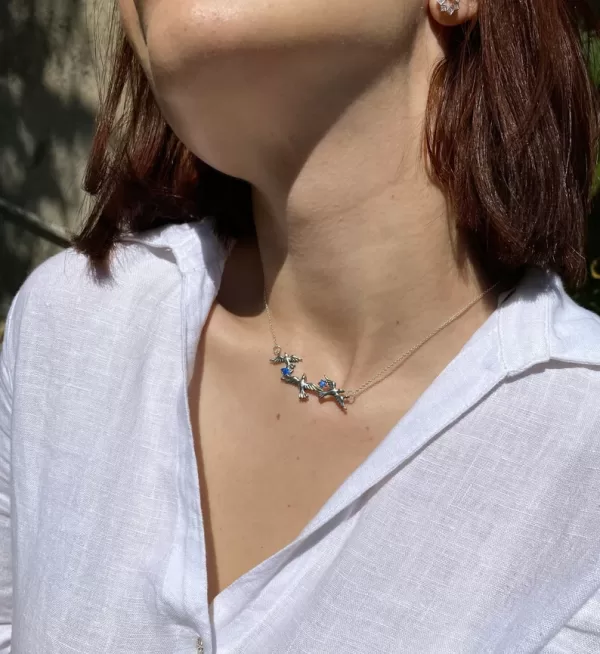 Sterling Silver Birds Necklace