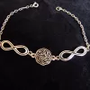 Sterling Silver Wheel of Eternity and Infinity Symbol Bracelet