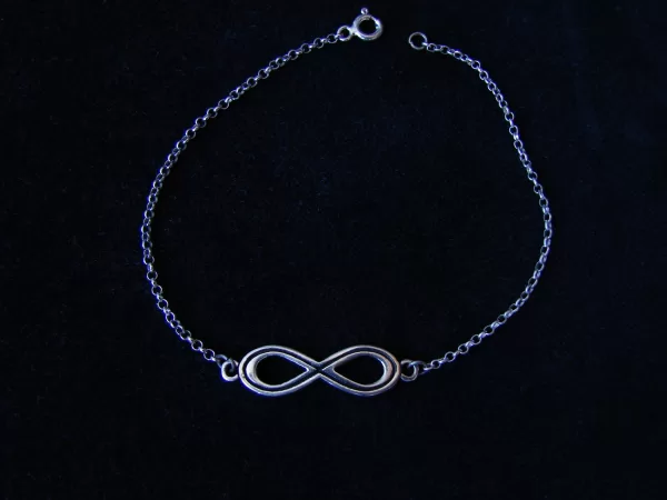 Infinity Silver Bracelet, Delicate Chain