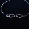 Infinity Silver Bracelet, Delicate Chain