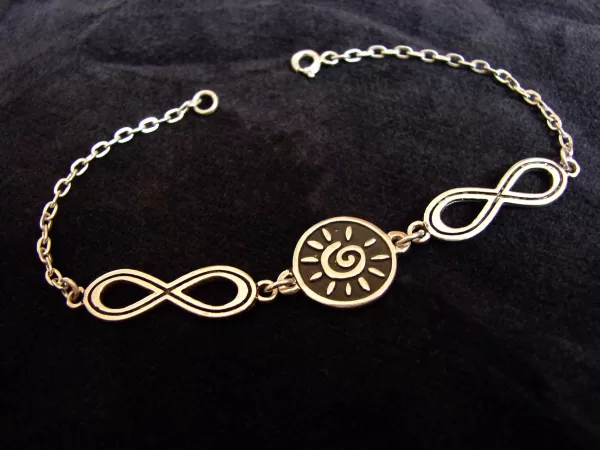 Sterling Silver Sun and Infinity Bracelet