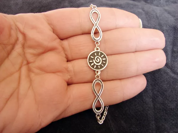 Sterling Silver Sun and Infinity Bracelet