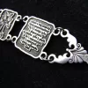 Prayer in Armenian and Cross, Wide Linked Bracelet