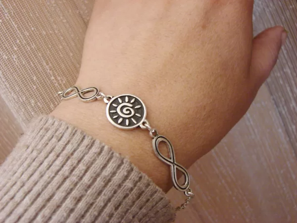 Sterling Silver Sun and Infinity Bracelet