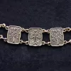 Tree of Life Armenian Cross, Wide Linked Bracelet Sterling Silver 925