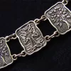 Tree of Life Armenian Cross, Wide Linked Bracelet Sterling Silver 925