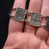 Tree of Life Armenian Cross, Wide Linked Bracelet Sterling Silver 925