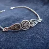 Sterling Silver Thin Chain Wheel of Eternity Bracelet