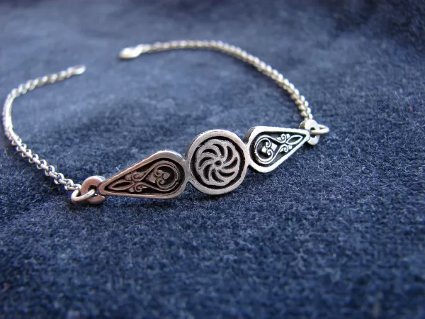 Sterling Silver Thin Chain Wheel of Eternity Bracelet