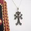 Armenian Cross Silver Pendant, Antique Khachqar Ornament