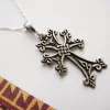 Armenian Cross Silver Pendant, Antique Khachqar Ornament